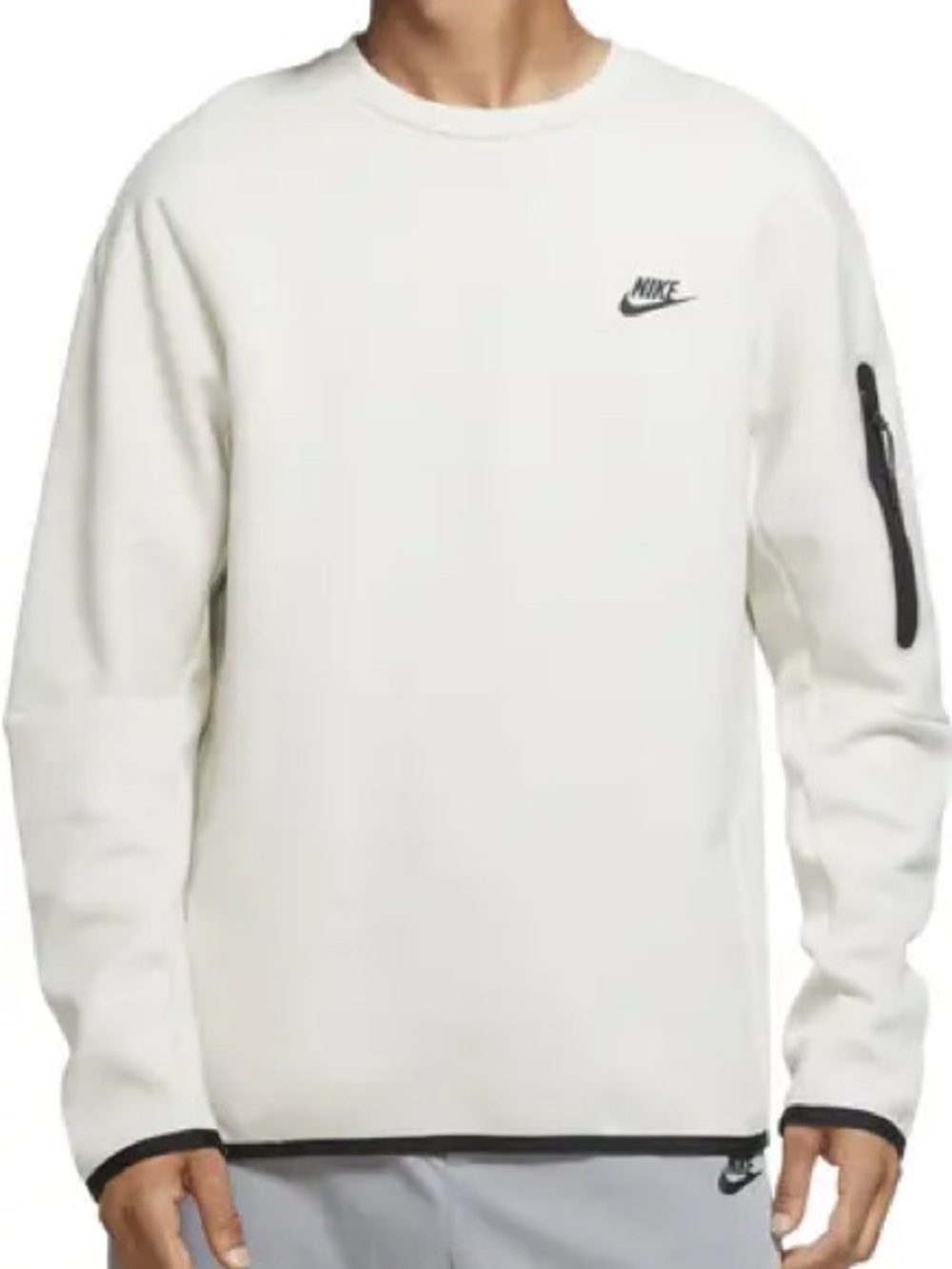 Nike men Tech Fleece Crewneck Sweatshirt small beige